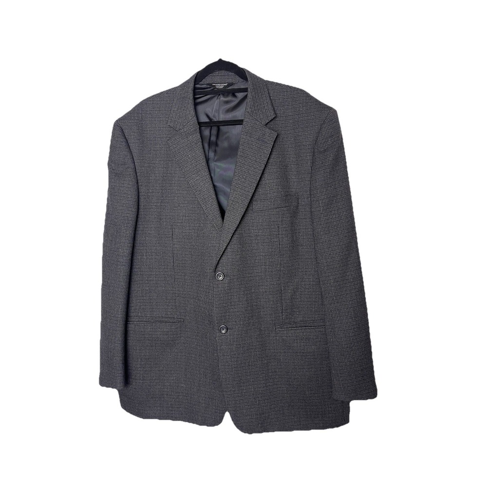 Pronto Uomo Blazer Mens 48 Reg Navy Tweed Lambs Wool Suit Jacket Sport Coat